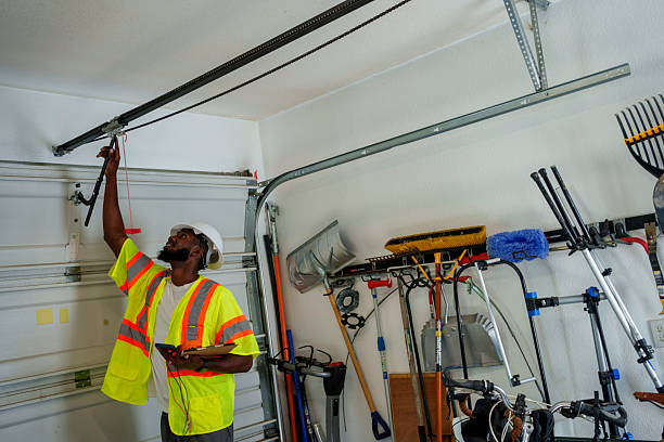 Professional Garage Door Panel Replacement technician working in Frankfort, MI